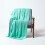 Homescapes (Green, 130 x 170 cm) Cotton Cable Knit Throw 2