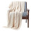 Homescapes (Natural, 130 x 170 cm) Cotton Cable Knit Throw 1
