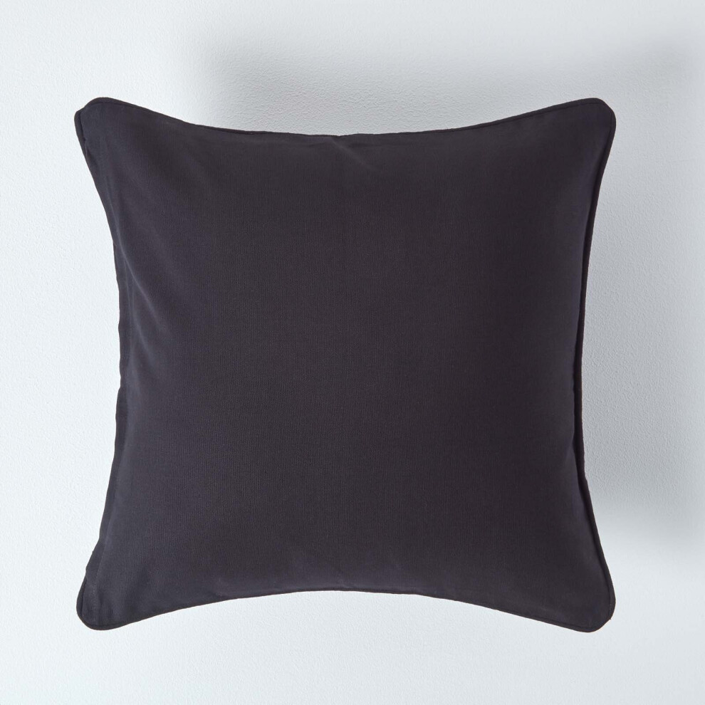 Homescapes (45 X 45 Cm, ) Cotton Plain Cushion Cover Black