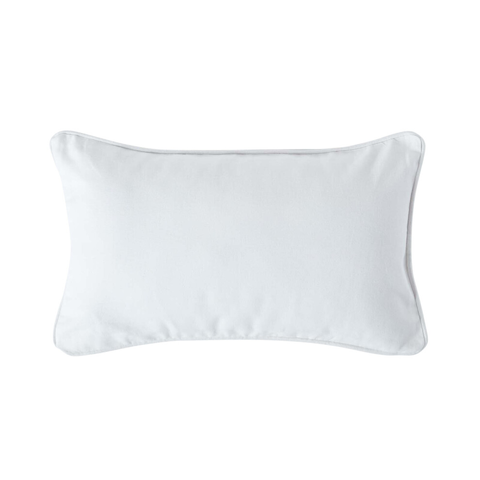 Homescapes (30 X 50 Cm, ) Cotton Plain Cushion Cover Ivory/White