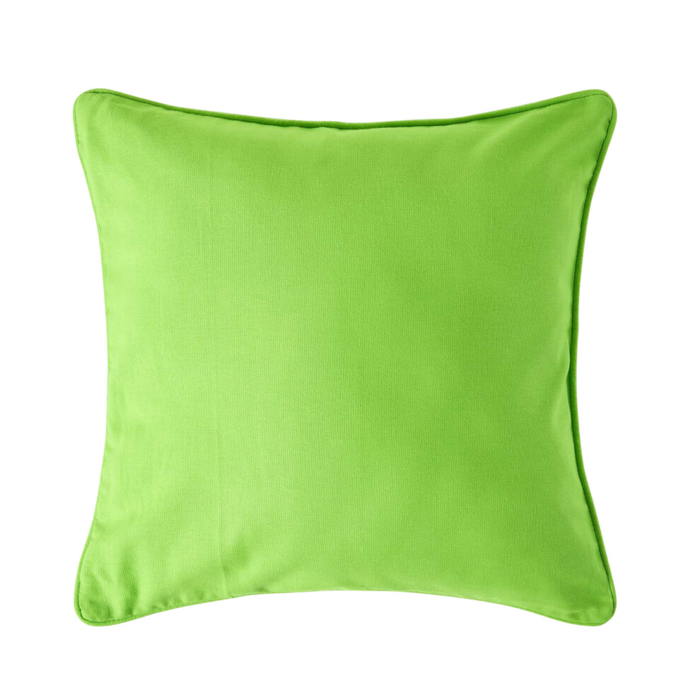 Homescapes (45 X 45 Cm, ) Cotton Plain Cushion Cover Green