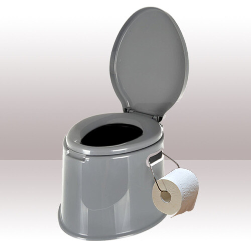 6L Large Portable Compact Toilet Potty Loo for Camping (Grey) 1