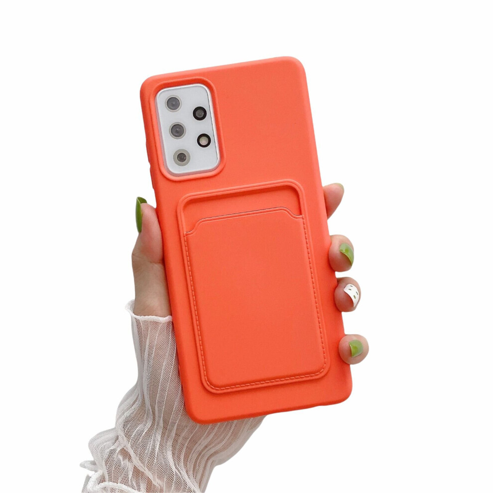 Card Holder Case Compatible With Samsung Galaxy A42 5G Sm-A426b In Citrus Pink 7427277364391