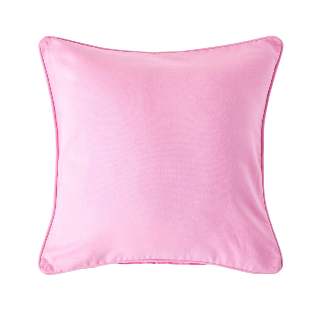 Homescapes (45 X 45 Cm, ) Cotton Plain Cushion Cover Pink
