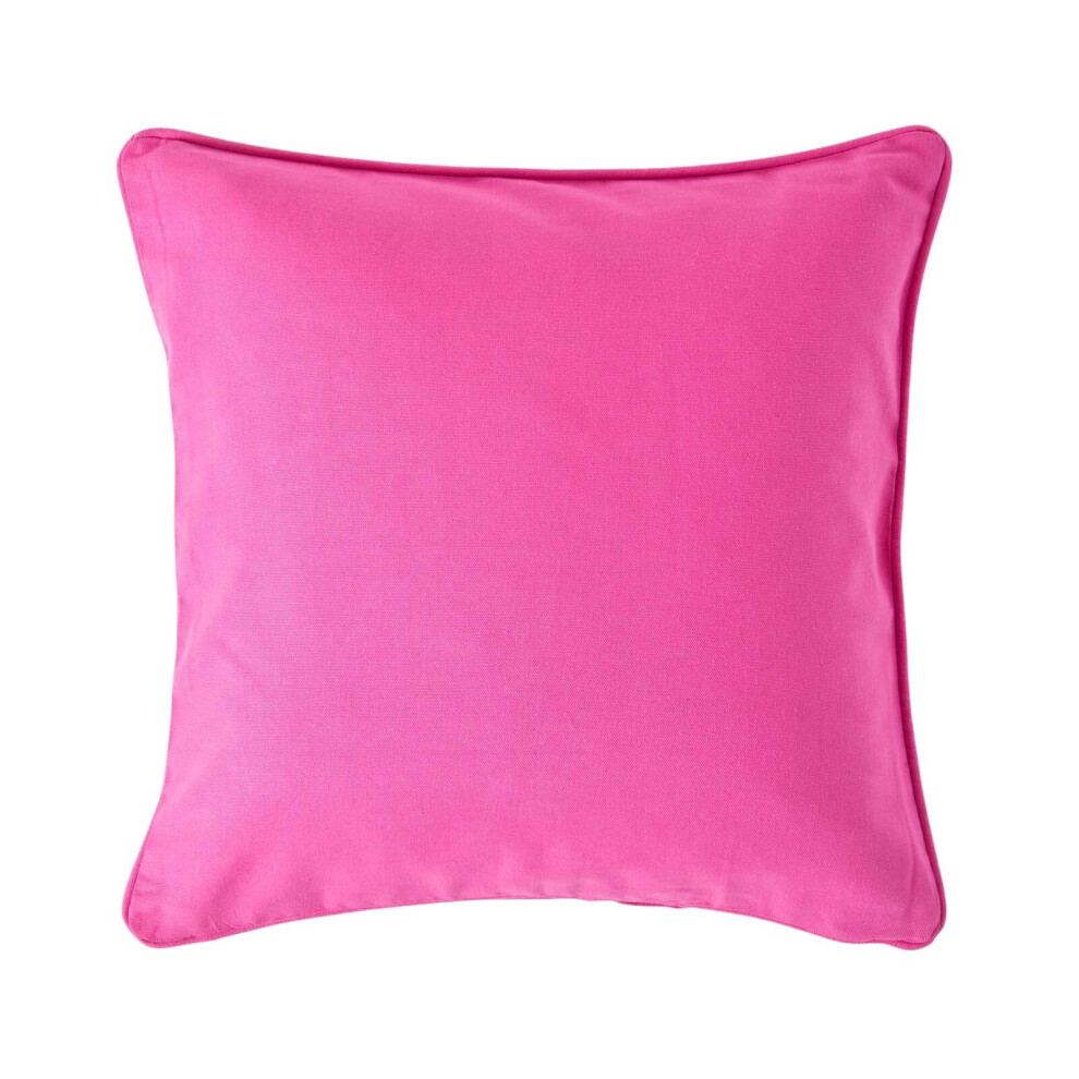Homescapes (45 X 45 Cm, Cerise) Cotton Plain Cushion Cover