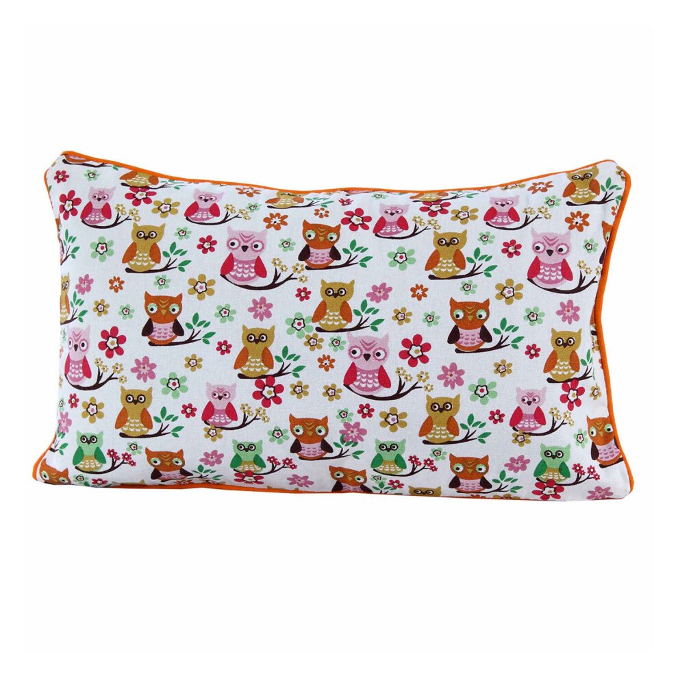 Homescapes (30 X 50 Cm) Cotton Owls Cushion Cover Red