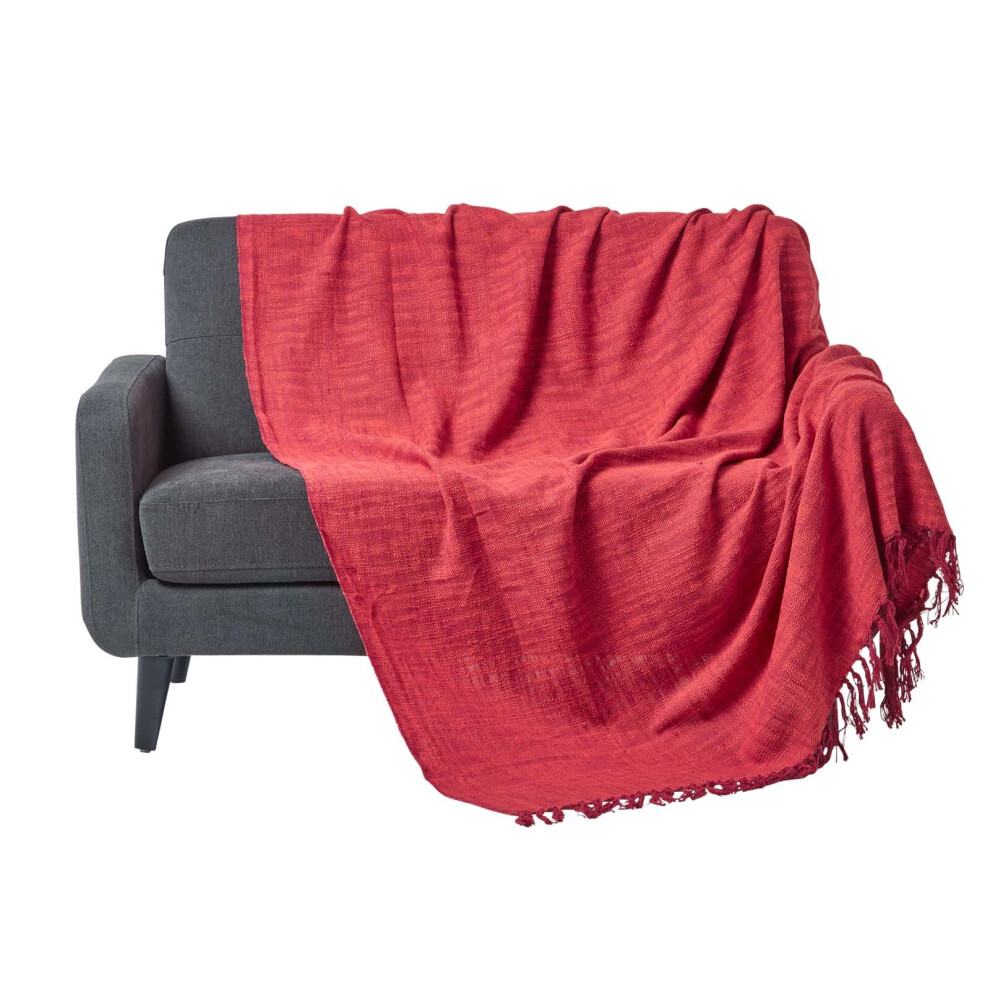Homescapes (Terracotta, 150 X 200 Cm) Nirvana Slub Cotton Throw