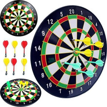 Magnetic Beginner's Dart Board Dartboard, Complete Set With 6 Darts