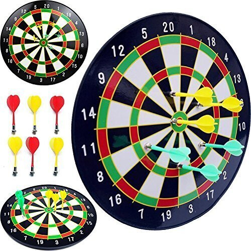 Magnetic Beginner's Dart Board Dartboard, Complete Set With 6 Darts