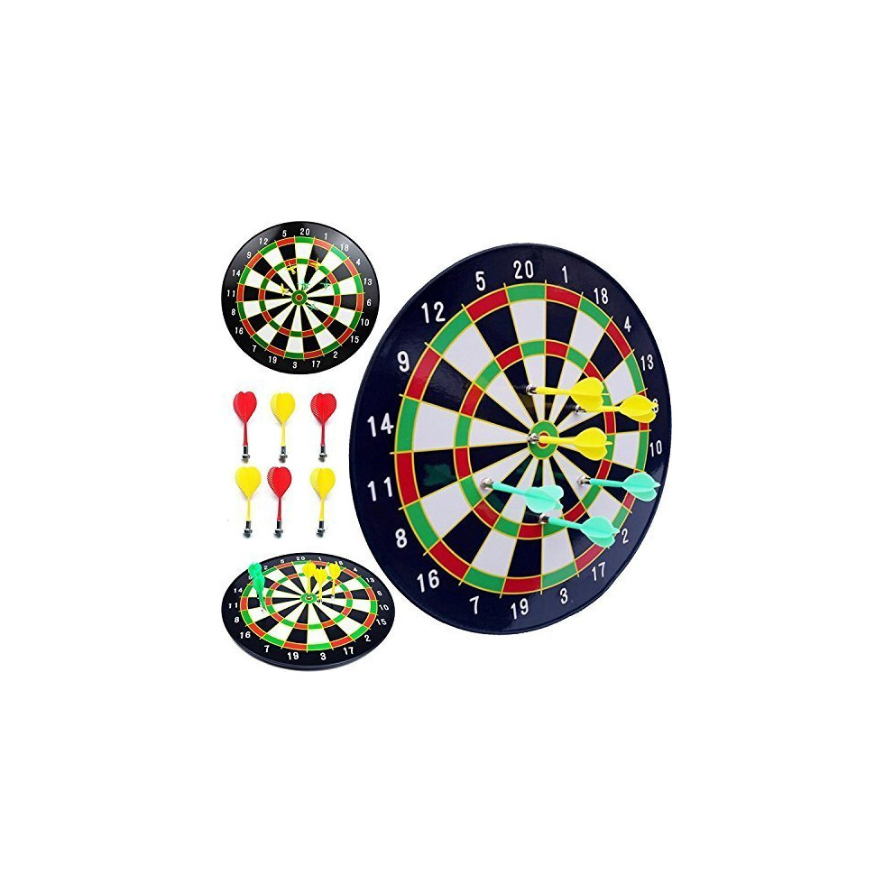 Magnetic Beginner's Dart Board Dartboard, Complete Set With 6 Darts