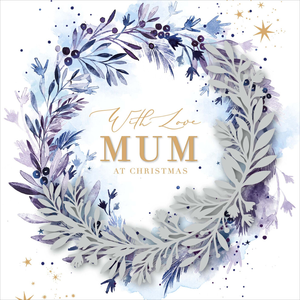 With Love Mum Foiled & Embellished Christmas Greeting Card Special Xmas Cards