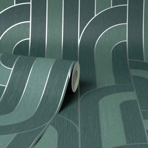 Fine Decor Fine Decor Cascade Arch Emerald Silver Wallpaper FD42842 1