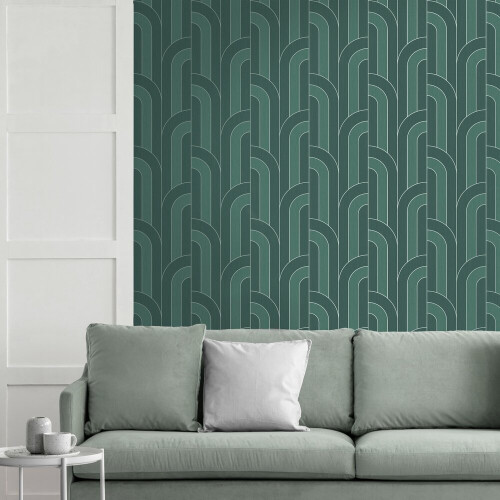 Fine Decor Fine Decor Cascade Arch Emerald Silver Wallpaper FD42842 2