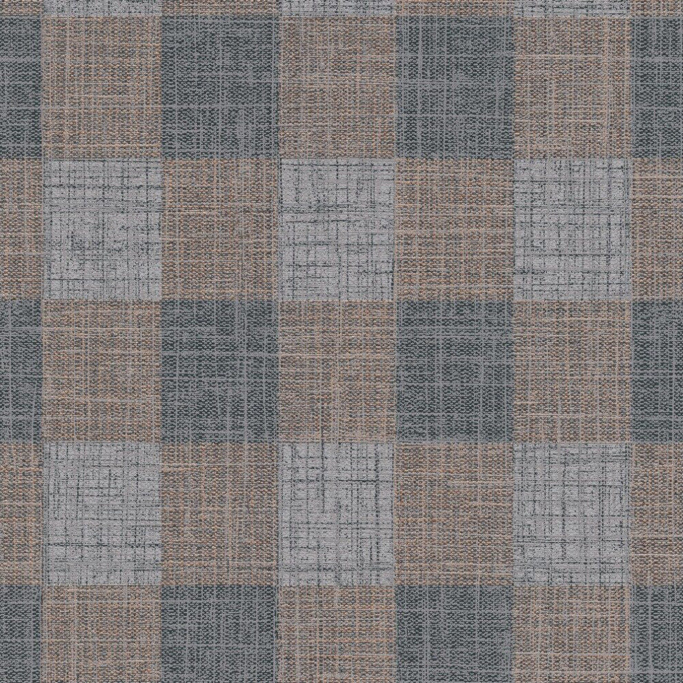 Erismann Luna 2 Check Brown Wallpaper 10239-48