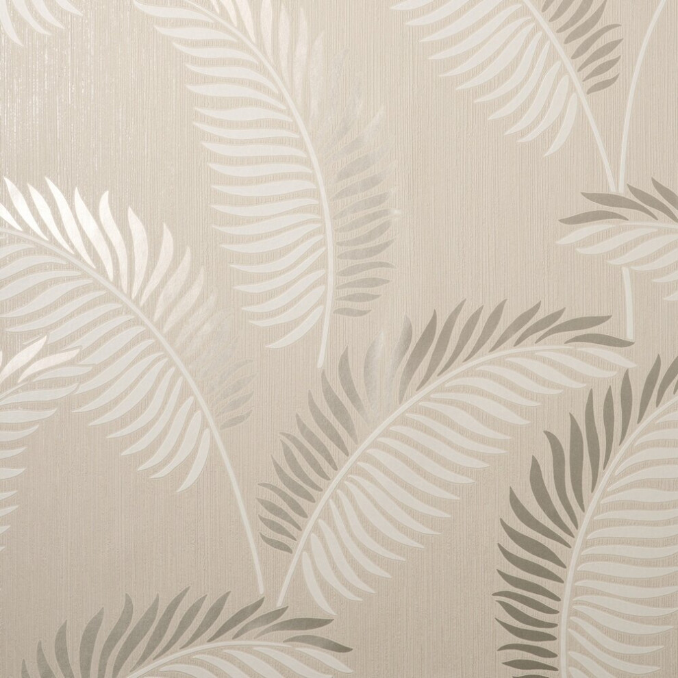 Fine Decor Cascade Leaf Cream Gold Wallpaper FD42838