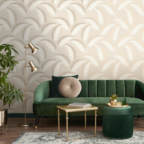 Fine Decor Fine Decor Cascade Leaf Cream Gold Wallpaper FD42838 2