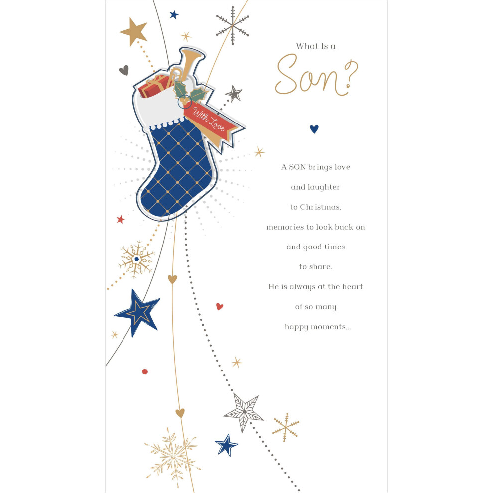 What Is A Son? Traditional Embellished Christmas Card Special Xmas Cards