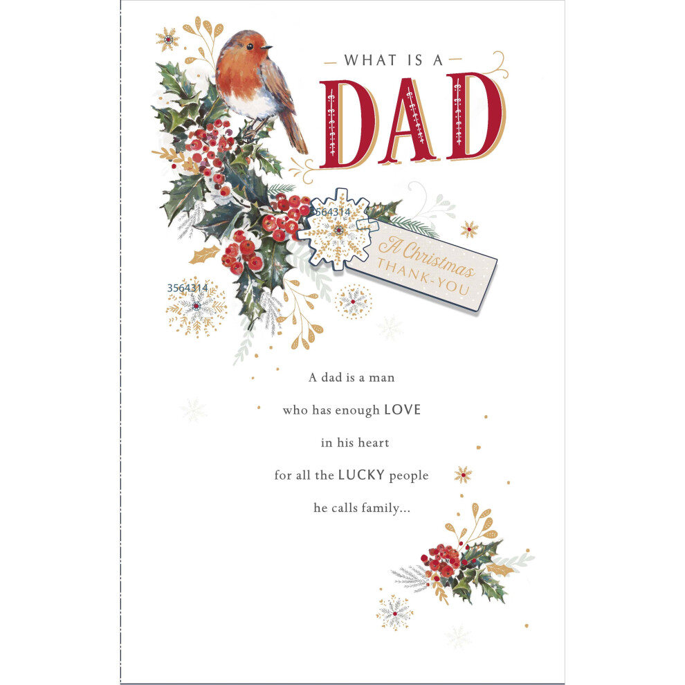 What Is A Dad? Traditional Embellished Christmas Card Special Xmas Cards