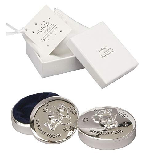Twinkle Twinkle Silver-Plated Baby's First Tooth & Curl Box