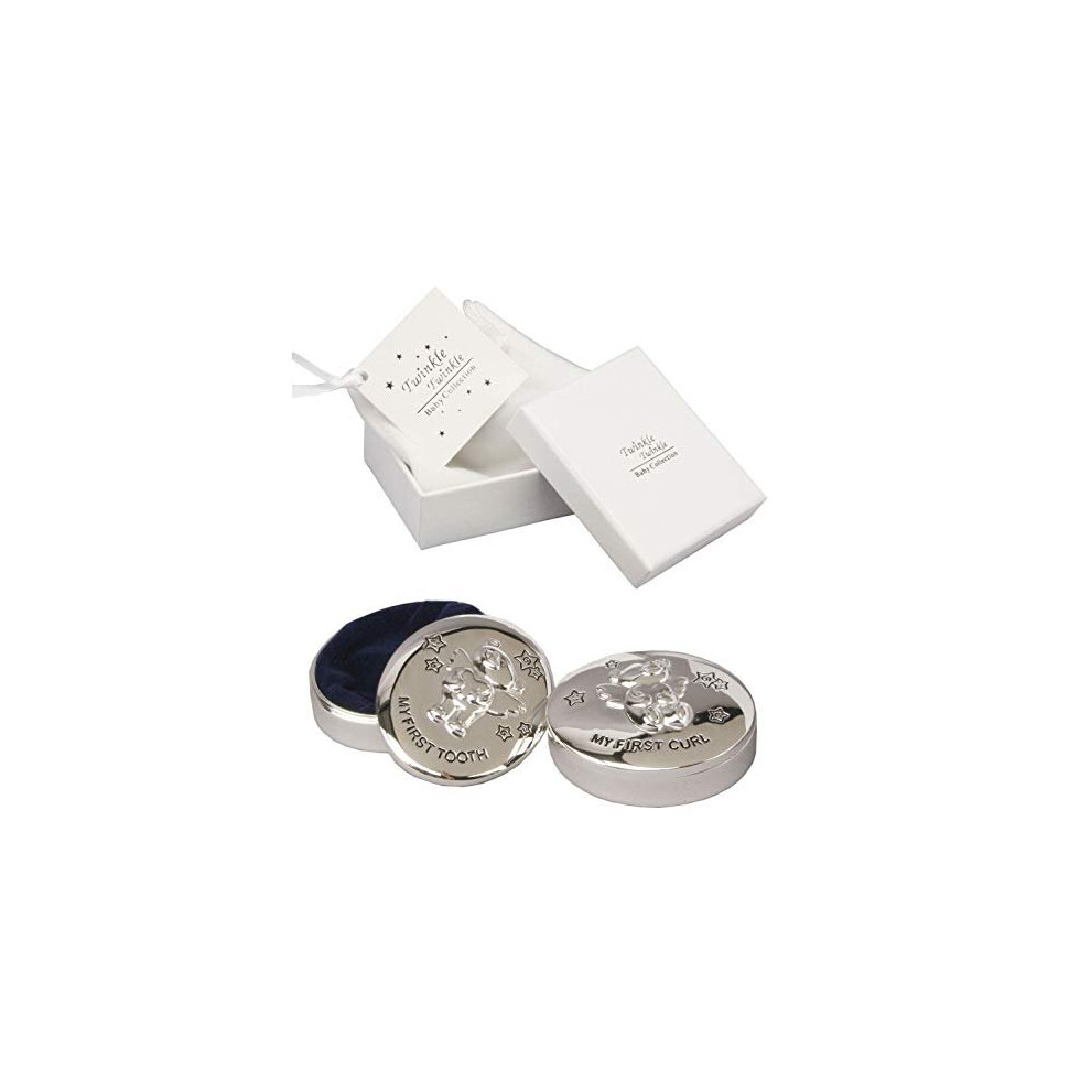 Twinkle Twinkle Silver-Plated Baby's First Tooth & Curl Box