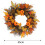 Living And Home 45CM Halloween Fall Pumpkin Wreath Autumn Maple Leaf Garland With LED Light 2