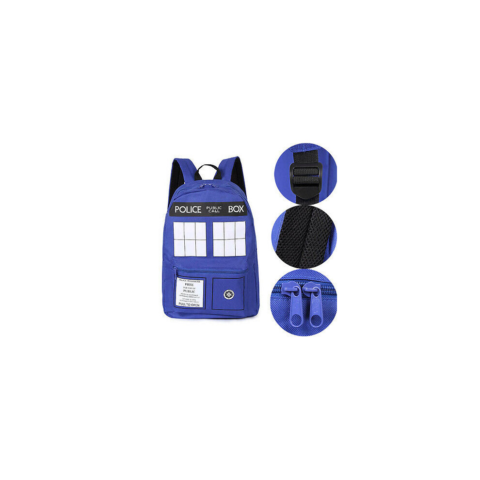 Doctor Who Tardis Police Box Dr Who Backpack Shoulder Bag Rucksack Blue