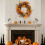 Living And Home 45CM Halloween Fall Pumpkin Wreath Autumn Maple Leaf Garland With LED Light 5