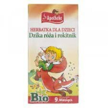 Apotheke Herbatka dla dzieci Dzika róża i rokitnik, Bio, powyżej 9 miesiąca, 1,5 g x 20 saszetek