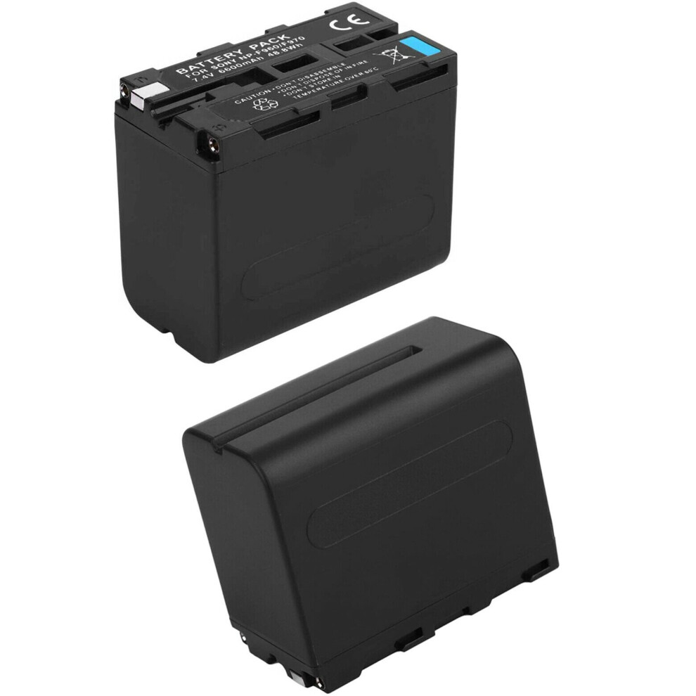 2 Pack 6600mAh Rechargeable Lion Battery for Sony NP-F970/F960/F930/F950 DCR DSR HDR