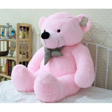 90 CM Big Pink Plush Bear Toy Bow Stuffed Bear Giant Huge Soft Doll Cotton