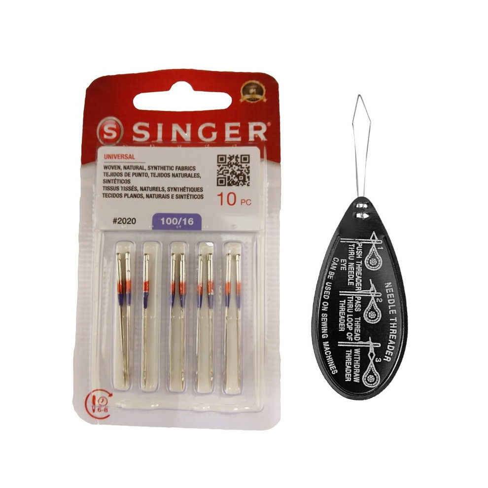 Singer Universal 2020 Sewing Machine Needles Packet of 10, Size 100/16