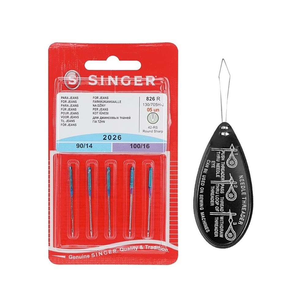 Singer Jeans Denim 2026 Sewing Machine Needles Assorted Sizes 90 - 100