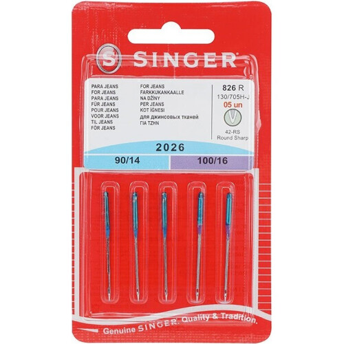 Singer Singer Jeans Denim 2026 Sewing Machine Needles Assorted Sizes 90 - 100 1