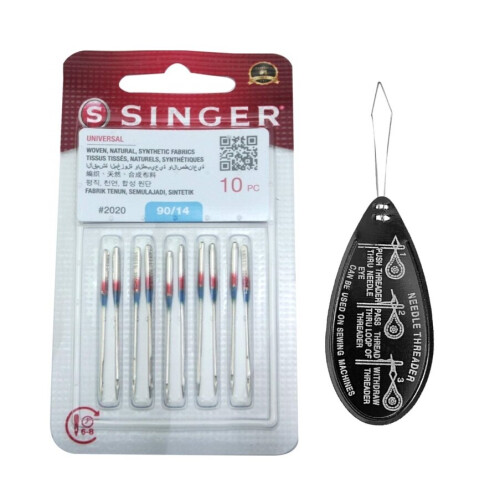 Singer Singer Universal 2020 Sewing Machine Needles, Packet of 10, Size 90/14