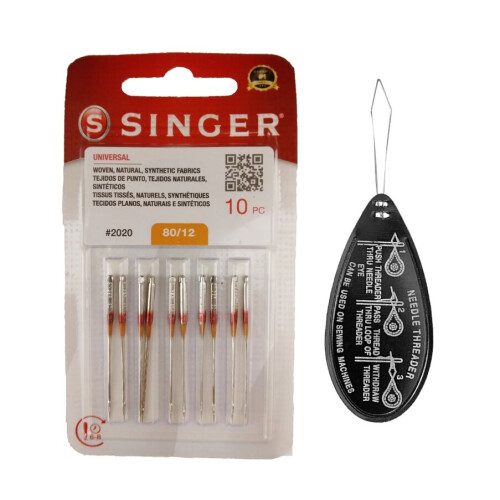 Singer Singer Universal 2020 Sewing Machine Needles, Packet of 10, Size 80/12
