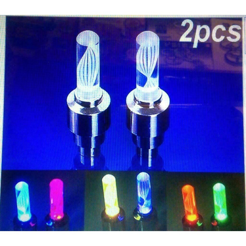 2x Colour LED Neon Car Bike Wheel Tire Tyre Valve Dust Cap Spoke Light