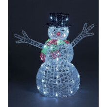 Outdoor Spun Acrylic Snowman Christmas Decoration Large Ice White LED