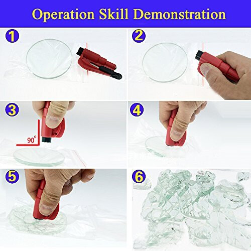Car Emergency Escape Window Break Hammer Seat Belt Cutter (Red) 2