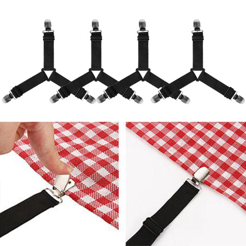 4Pcs Triangle Bed Sheet Mattress Holder Clips Fastener Grippers Straps 1