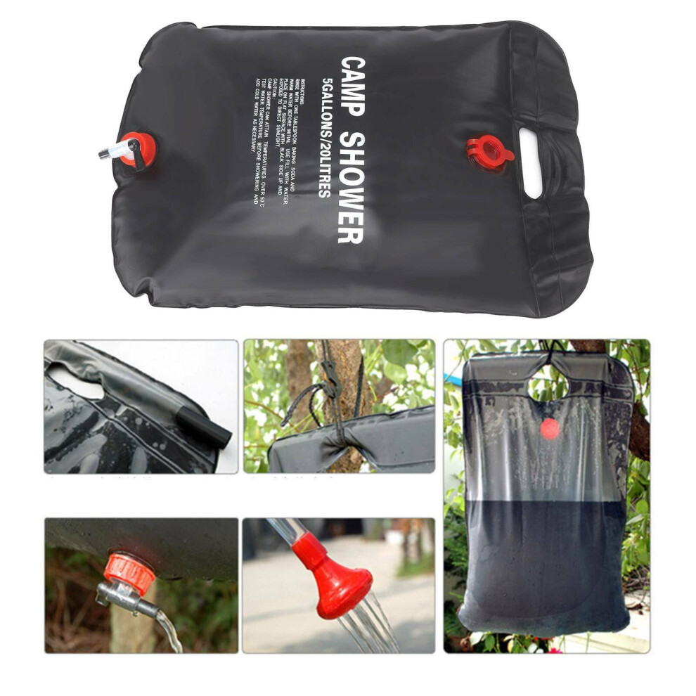 20L Sac de Douche Solaire Portable Eau Soleil Compact Chauffé Extérieur Puissance