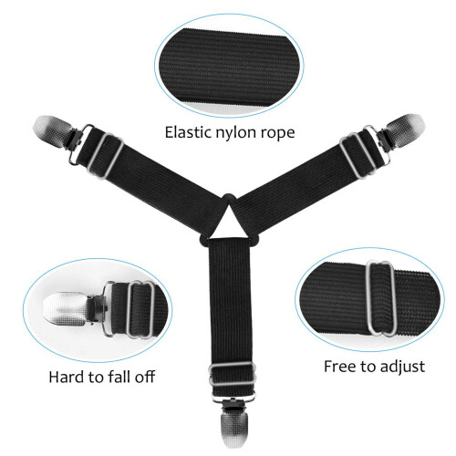 4Pcs Triangle Bed Sheet Mattress Holder Clips Fastener Grippers Straps 2