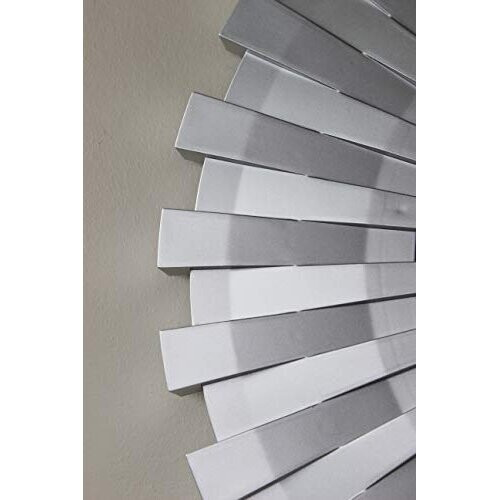 Modern 50cm Shabby Chic Round Sunburst Wall Mirror In Silver, 1