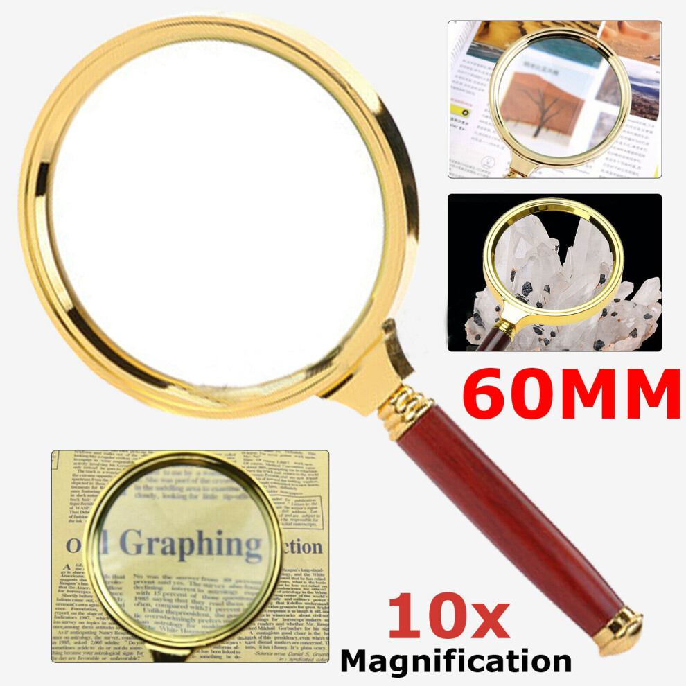 60mm Handheld Magnifying Glass 15x Magnifier Loupe Reading