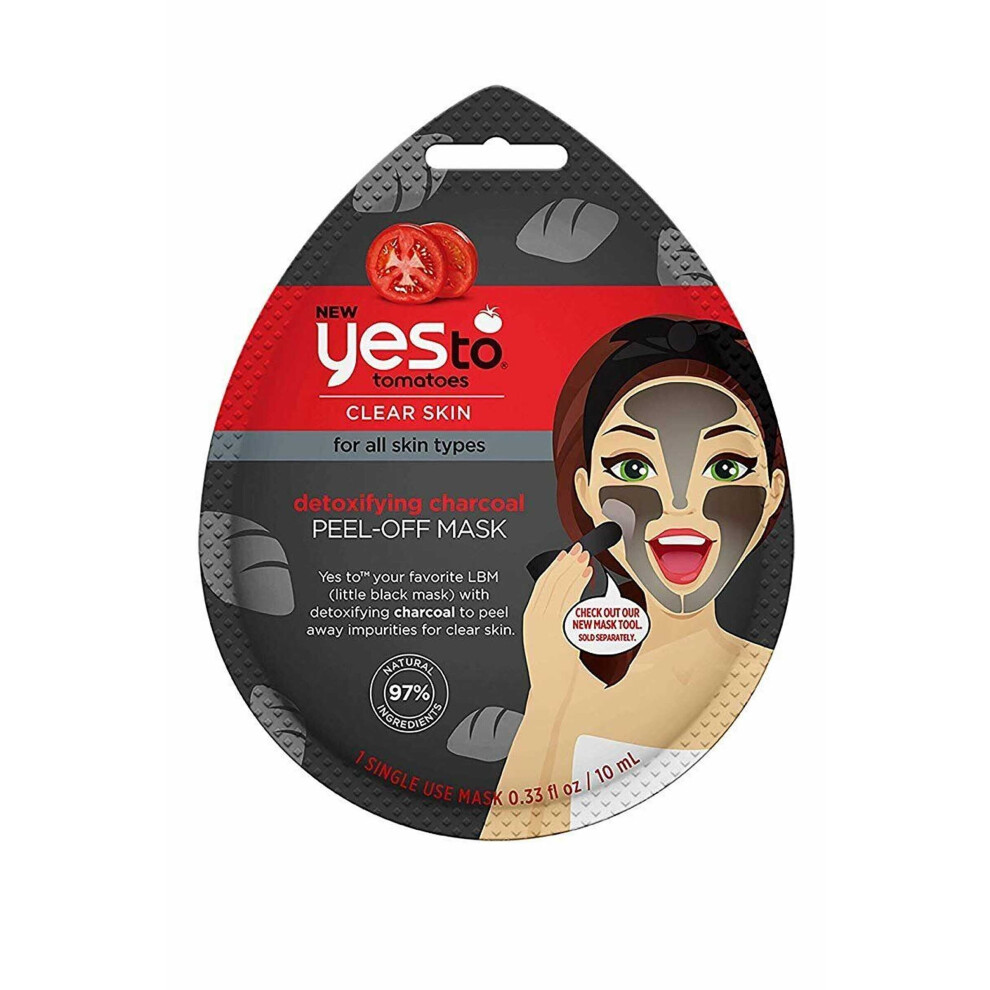 Yes to Tomatoes Peel off Face Mask Detoxifying Charcoal 10ml All Skin Types