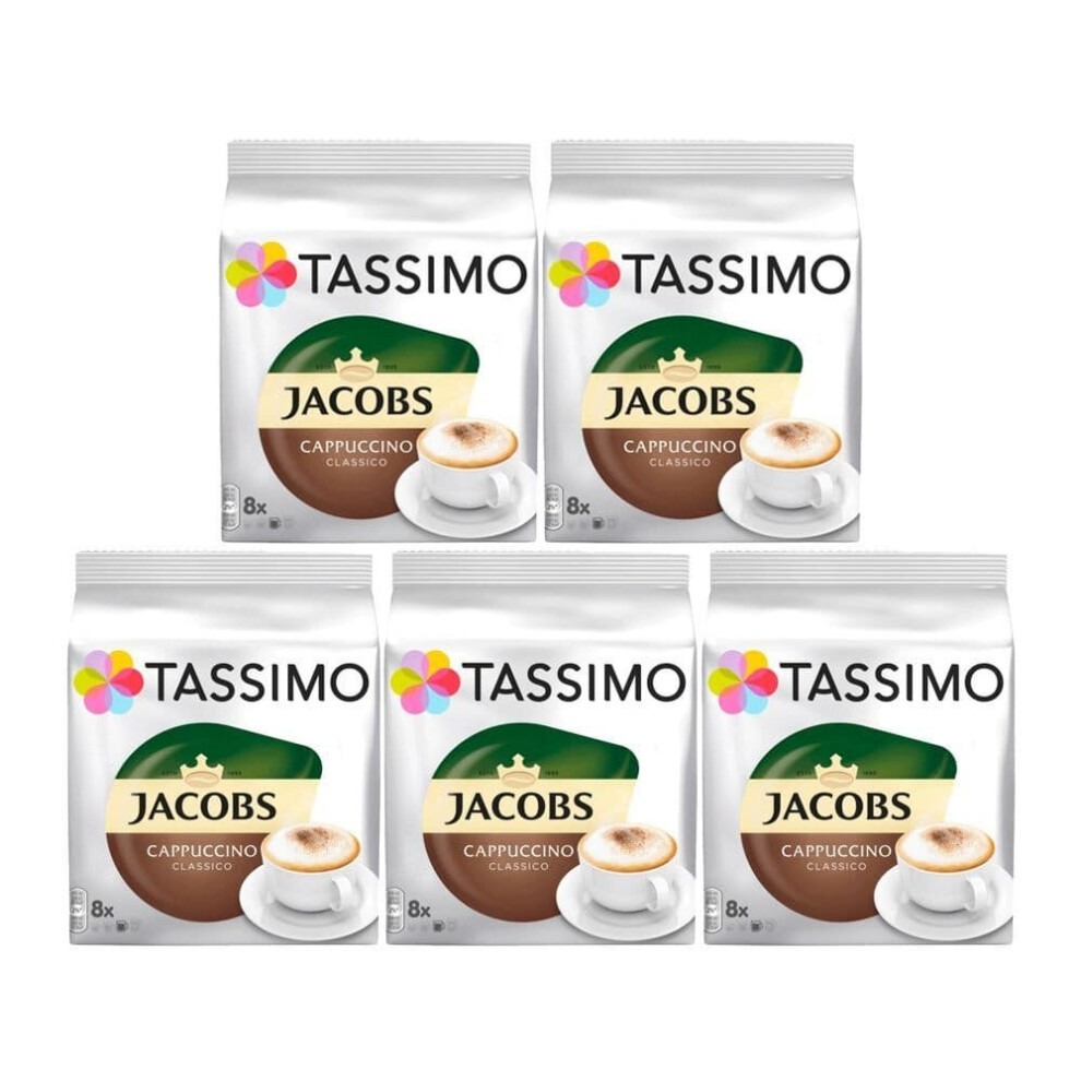 Tassimo T Discs Jacobs Cappuccino (Case of 5, 40 Drinks)