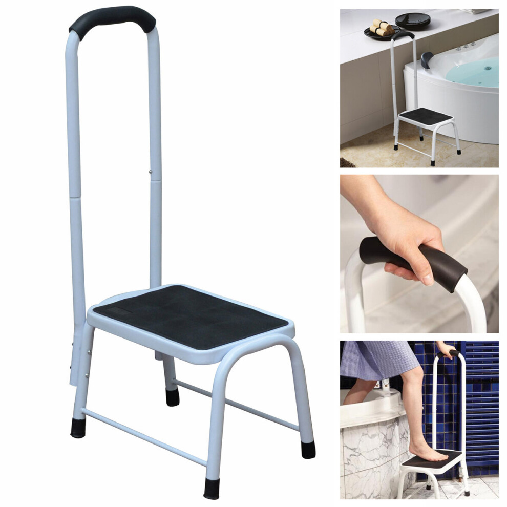 Bath Safety Step Stool Mobility Handrail Aid Platform Slip Resistance