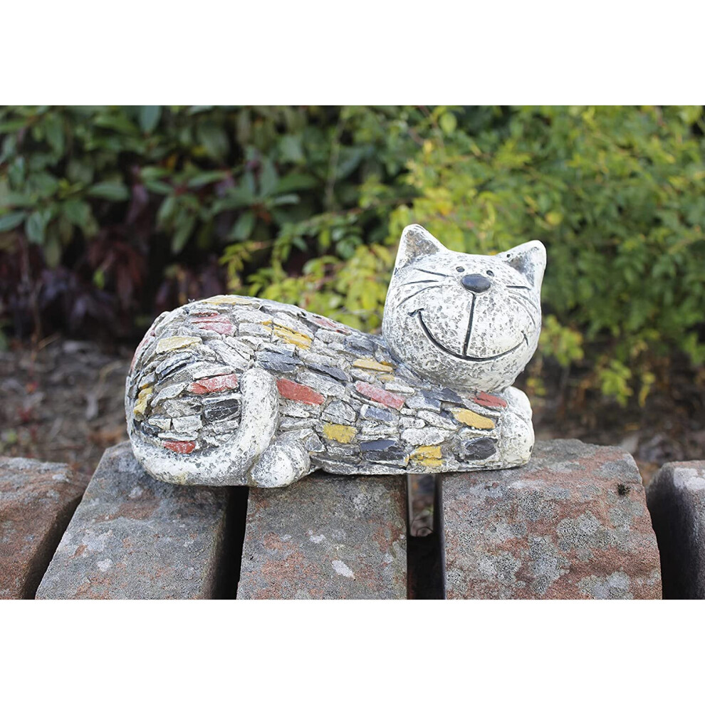 Resin Cat Ornament Garden Outdoor Indoor Decorative Stone Effect