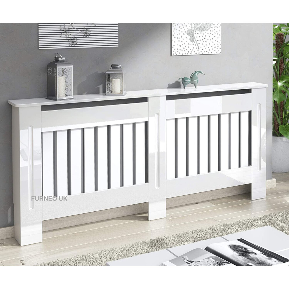 Modern High Gloss White Radiator Cover Extra Large