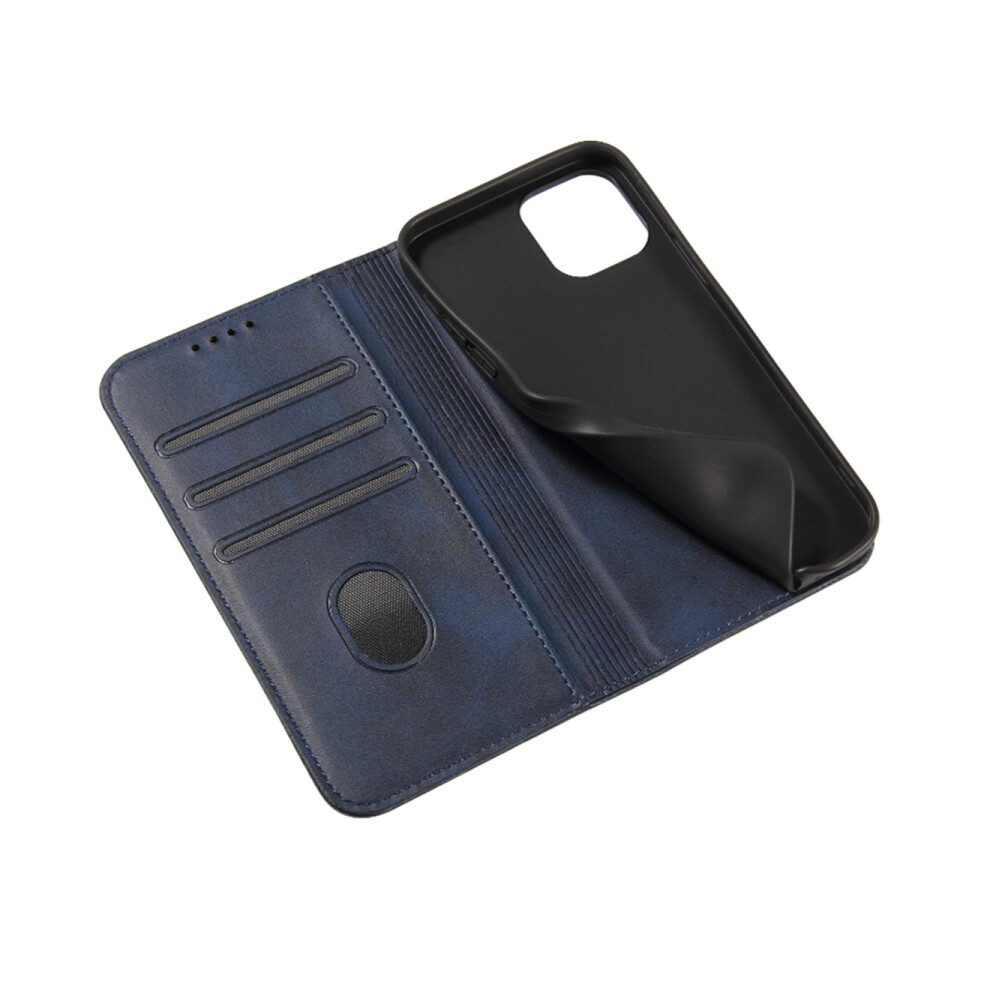 F04 Magnetic Clamshell Mobile Phone Holster Anti-Drop Mobile Phone Protective Case With Card Slot For Apple Iphone13 Blue 774048909471