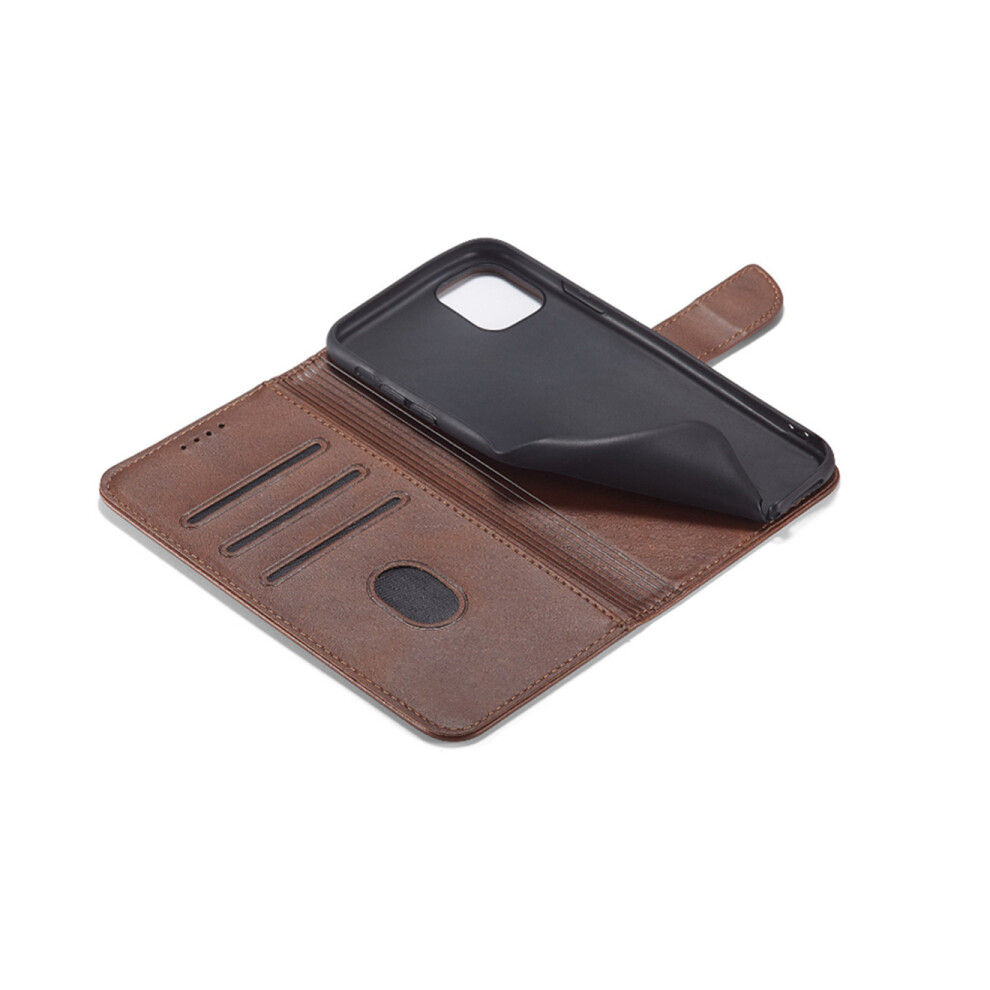 F06 Clamshell Shockproof Mobile Phone Case Fall-Proof Mobile Phone Protective Case With Card Slot For Apple Iphone13 Brown 774048909556